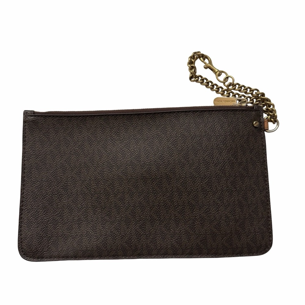Michael Kors Jet Set Coated Canvas Monogram Medium‎ Chain Large Wristlet Pouch